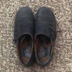 Black dress shoes with tie on side